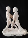 Pareja bailando -piedra  48x17x44,5