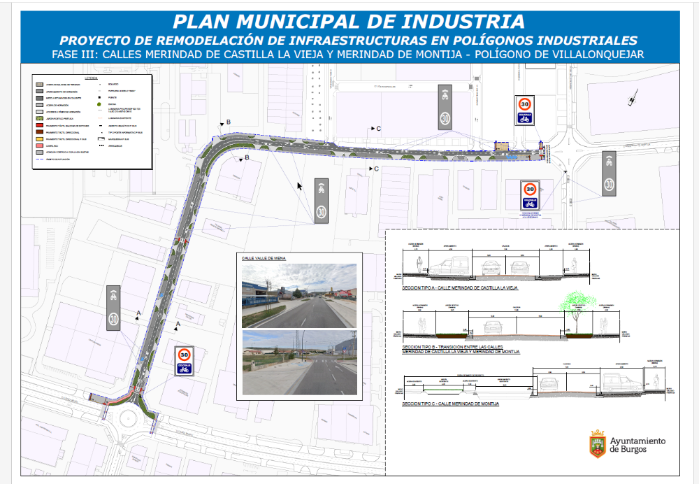 Imagen Proyecto de Remodelación de Infraestructuras en los Polígonos Industriales III. Calles Merindad de Castilla la Vieja y Merindad de Montija.